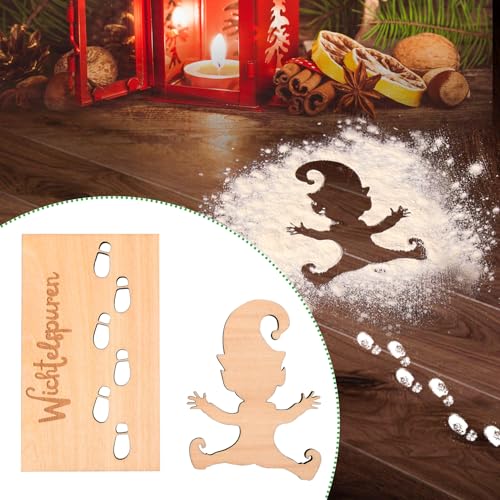 Wichtel Zubehör Weihnachten, Wichtelschablone Fußabdrücke, Wichtelzubehör Holz Wichtel Schablone Weihnachtswichtel Zubehör, Weihnachtsdekoration für Böden Fenster Wichtel Zubehör Weihnachten, Wichtelschablone Fußabdrücke, Wichtelzubehör Holz Wichtel Schablone Weihnachtswichtel Zubehör, Weihnachtsdekoration für Böden Fenster von ChicOasis