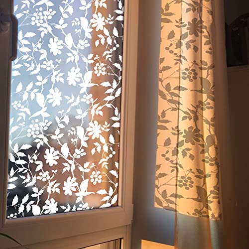 ChicSkin Blume Verdunklungsfolie, elektrostatisches Fenster, transparent, UV-Schutz, Haus, Fenster, Badezimmer, Glasdekoration, transparent von ChicSkin