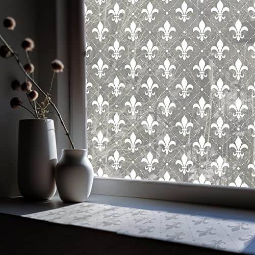 ChicSkin Blume Verdunklungsfolie Fenster elektrostatisch Glas Gute Privatsphäre Durchsichtig Folie für Anti UV Mattiert Für Haus Fenster Badezimmer Dekoration Glas Transparent Lilie Blume von ChicSkin