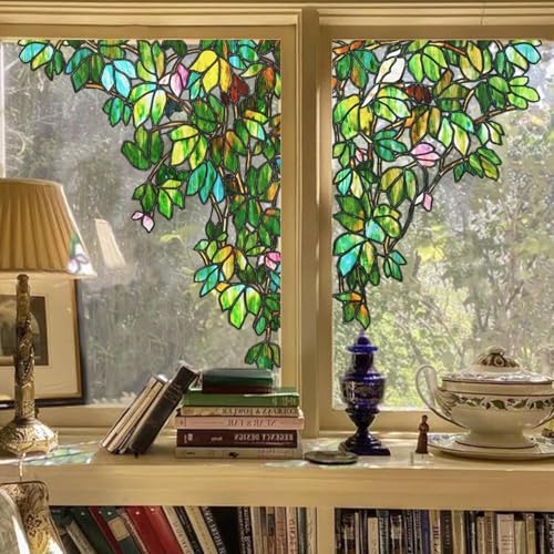 ChicSkin Buntglas-Fensteraufkleber, original, handgezeichnet, statisch haftend, ohne Klebstoff, wiederverwendbare Fensterdekorationen für Zuhause, Büro, Ecke, grüner Vogel 90 x 65 cm ChicSkin Buntglas-Fensteraufkleber, original, handgezeichnet, statisch haftend, ohne Klebstoff, wiederverwendbare Fensterdekorationen für Zuhause, Büro, Ecke, grüner Vogel 90 x 65 cm von ChicSkin