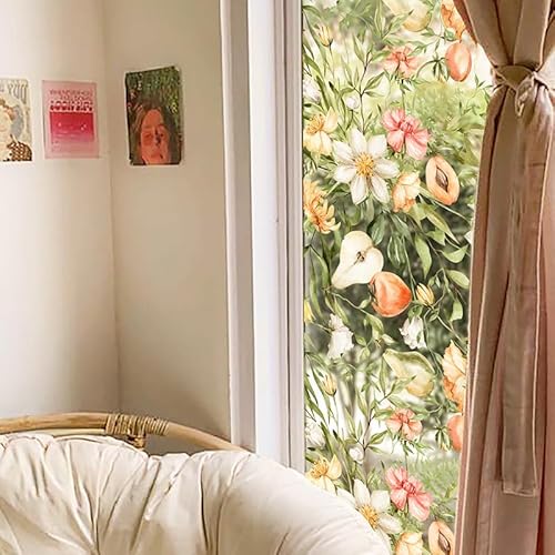 ChicSkin Folie für Fenster aquarellblumen, Blumen Obst doppelseitig fensterfolie bunt, Herbst statische fensterfolie, Fenster Folie blickschutz geeignet für Wohnzimmer, Schlafzimmer, Küche 43X100CM ChicSkin Folie für Fenster aquarellblumen, Blumen Obst doppelseitig fensterfolie bunt, Herbst statische fensterfolie, Fenster Folie blickschutz geeignet für Wohnzimmer, Schlafzimmer, Küche 43X100CM von ChicSkin
