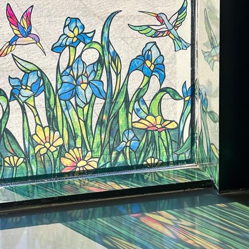 ChicSkin Original handgezeichnet fensterbilder, Iris und Kolibris durchsichtig elektrostatische fenstersticker, fensteraufkleber vogelschutz Geeignet für Wohnzimmer, Schlafzimmer, Küche 43X138CM ChicSkin Original handgezeichnet fensterbilder, Iris und Kolibris durchsichtig elektrostatische fenstersticker, fensteraufkleber vogelschutz Geeignet für Wohnzimmer, Schlafzimmer, Küche 43X138CM von ChicSkin