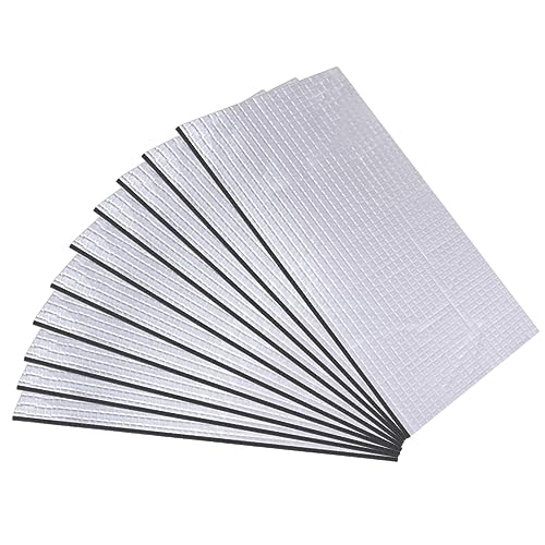 ChicSoleil 20 pcs Auto Dämmmatte Selbstklebende Isolierung Matte 0,9 m² Wärmedämmung Schalldämmung Baumwolle Dämmschaummatte Isoliermatte Lärmschutz 5mm x 25cm x 18cm,silber von ChicSoleil