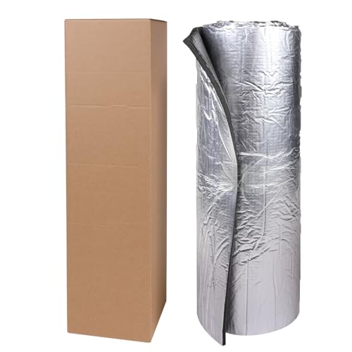 ChicSoleil 4 Stück Dämmmatte Auto Selbstklebende Schallschutzmatte Isolierung Matte,Schallschutz Mattenrolle,Feuerfest, Feuchtigkeitsfest, Wasserdicht(Silber,200cm×50cm×10mm) von ChicSoleil