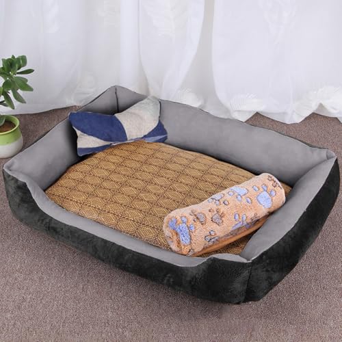 Hundebett Hundesofa für kleine & mittelgroße Hunde: Hundekissen Hundekörbchen Waschbar Rutschfest mit Schlafmatte Decke Stoffknochen Beißleine, Grau 60 x 45 x 15 cm, Geeignet für Haustiere bis zu 5 kg Hundebett Hundesofa für kleine & mittelgroße Hunde: Hundekissen Hundekörbchen Waschbar Rutschfest mit Schlafmatte Decke Stoffknochen Beißleine, Grau 60 x 45 x 15 cm, Geeignet für Haustiere bis zu 5 kg von ChicSolis