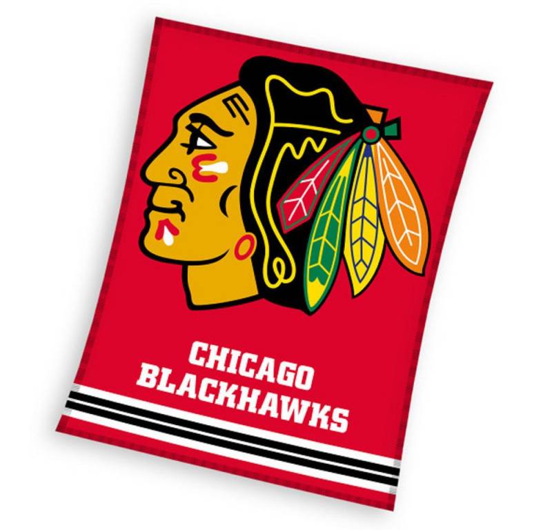 Wohndecke Chicago Blackhawks Fleecedecke Kuscheldecke 150 x 200 cm, Chicago Blackhawks von Chicago Blackhawks