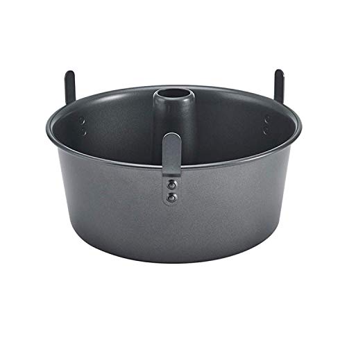 Chicago Metallic 16184 Piece 9.5-Inch Cake Pan with Feet Professional Angel Food Kuchenform mit Füßen, 2-teilig, 24 cm, Legierter Stahl, Silber von Chicago Metallic