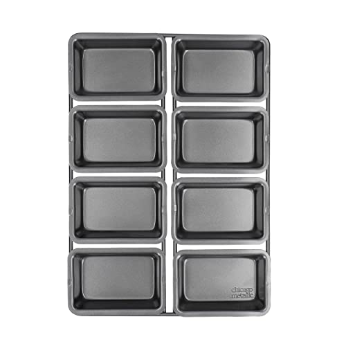 Chicago Mini Backform für Kuchen und Brötchen, 8 Körbchen, Antihaftbeschichtet - 9 x 3 cm, Grau Chicago Mini Backform für Kuchen und Brötchen, 8 Körbchen, Antihaftbeschichtet - 9 x 3 cm, Grau von Chicago Metallic