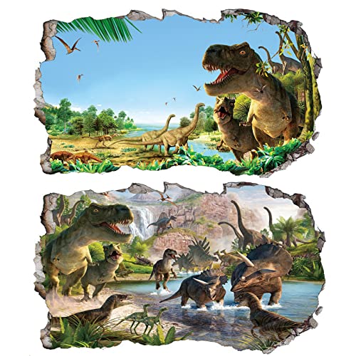 Chicbanners 2Pcs Dinosaurier Dino Urzeit T-rex Wandtattoo 3D Effekt Wandsticker XXL Wanddurchbruch Tiere Fenster Wandaufkleber für Kinderzimmer Jungenzimmer Groß 1000mmx580mm v09 Chicbanners 2Pcs Dinosaurier Dino Urzeit T-rex Wandtattoo 3D Effekt Wandsticker XXL Wanddurchbruch Tiere Fenster Wandaufkleber für Kinderzimmer Jungenzimmer Groß 1000mmx580mm v09 von Chicbanners