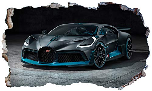 Chicbanners Bugatti Divo V101 3D Magic Window Wall Smash Aufkleber, selbstklebend, Größe 1000 mm breit x 600 mm tief (groß) von Chicbanners