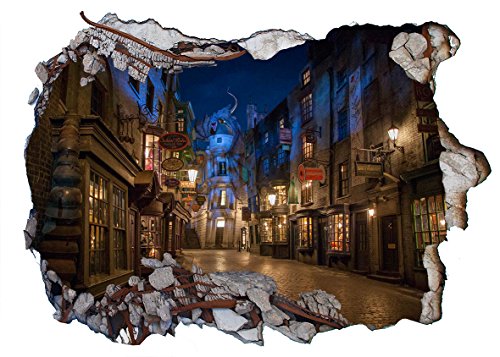 Chicbanners Harry Potter Diagon Alley 3d-v203 Smash Wandtattoo Selbstklebende Poster Wall Art Größe 1000 mm breit x 600 mm tief (groß) von Chicbanners
