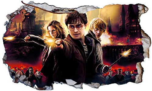 Chicbanners Harry Potter Hogwarts Castle 3D Magic Window V90 3D Wall Smash Sticker Selbstklebendes Poster Größe 1000 mm breit x 600 mm tief (groß) von Chicbanners