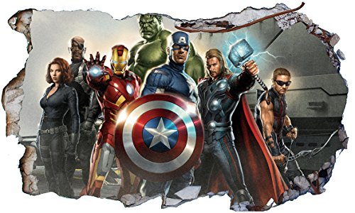 Marvel Avengers V701 Wandaufkleber, selbstklebend, 1000 mm breit x 600 mm tief (groß) von Chicbanners