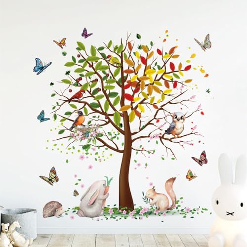 Wandtattoo Vögel auf Baum Vier Jahreszeiten - Wandaufkleber Frühling Sommer Herbst Winter - Wandsticker Vinyl Selbstklebend XXL für Schlafzimmer Wohnzimmer Kinderzimmer Große 116X123cm Wandtattoo Vögel auf Baum Vier Jahreszeiten - Wandaufkleber Frühling Sommer Herbst Winter - Wandsticker Vinyl Selbstklebend XXL für Schlafzimmer Wohnzimmer Kinderzimmer Große 116X123cm von Chicbanners