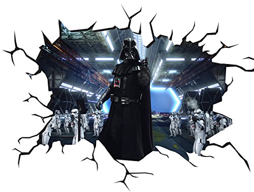 Star Wars Darth Vader V100 Wall Crack Wall Sticker Wall Sticker Selbstklebendes Poster Größe 1000 mm breit x 600 mm tief (groß) von Chicbanners