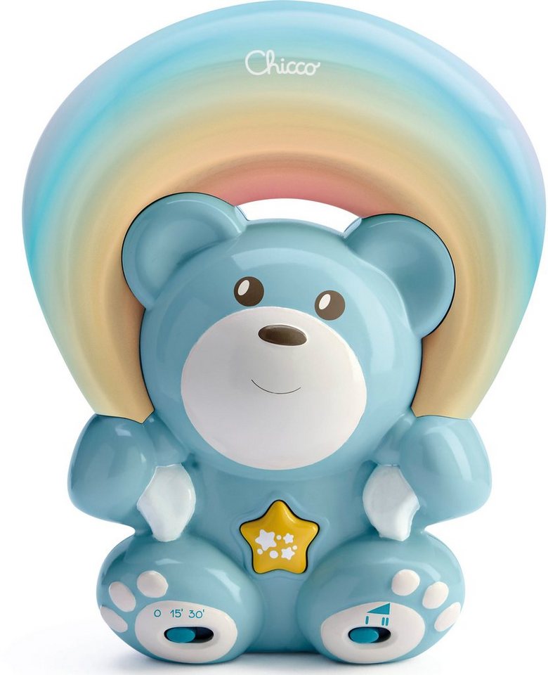 Chicco Nachtlicht Regenbogenprojektor Bär, Blau, Deckenprojektion, Einschlafhilfe, Melodien, Nachtlichtfunktion, mit Melodien von Chicco