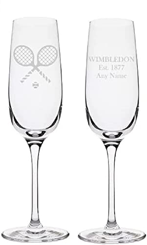 Personalisierte Wimbledon handgefertigte Kristall-Champagner, Kristall-Champagnergläser, Wimbledon-Glas, Tennisglas, Wimbledon-Champagner, Tennis-Champagner Personalisierte Wimbledon handgefertigte Kristall-Champagner, Kristall-Champagnergläser, Wimbledon-Glas, Tennisglas, Wimbledon-Champagner, Tennis-Champagner von Chichi Gifts