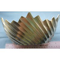 Messingschale Oder Pflanzgefäß, Vintage, Made in India von ChickadeeCollectible