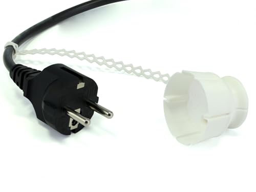 Abdeckung Steckdose, schnelle sichere Handhabung, Staubschutz Einsatz für Steckdosen, Werkstatt, Küche, bei Spritzwasser, Spänen, Schmutz (1, Weiß, Schuko Stecker CEE 7/4 + Befestigungslasche) von Chicken Cooper