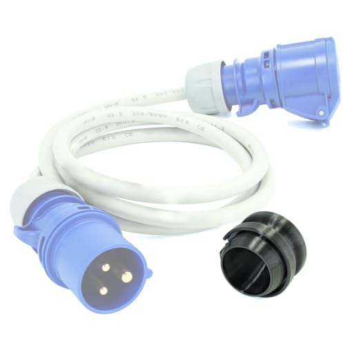 Abdeckung für Dose Starkstrom, schnelle sichere Handhabung, Drehstrom Stecker Schutz, Werkstatt Schutz Spritzwasser Spänen Schmutz Staub (1, Schwarz, Stecker Caravan 3-Pol 16A) von Chicken Cooper