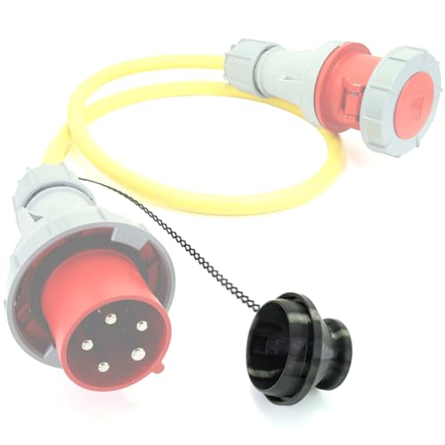 Abdeckung für Dose Starkstrom, schnelle sichere Handhabung, Drehstrom Stecker Schutz, Werkstatt Schutz Spritzwasser Spänen Schmutz Staub (1, Schwarz, Stecker Starkstrom 5-Pol 63A + Befestigungslasche) von Chicken Cooper