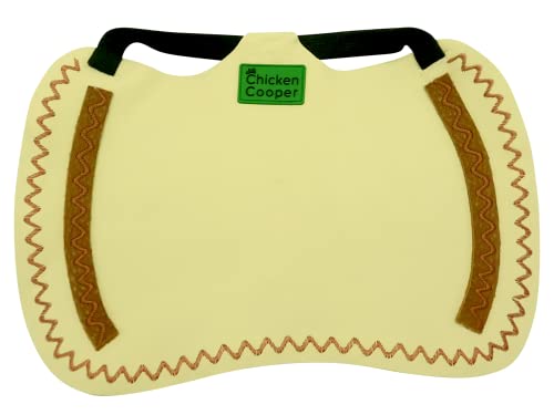 Chicken Cooper Hühnersattel, Hühnerweste, Federschutz, Geflügel Rückenschutz, Echtleder Handgemacht (1, Cremefarben Wellennaht Rostbraun, XL) von Chicken Cooper