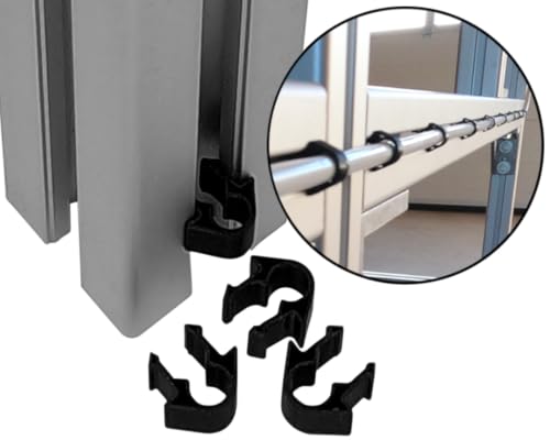 Clips zur Kabel Befestigung an Konstruktionsprofil Schnelle Befestingung mit Push-Click Funktion Schelle Halter Kabelclip für Aluprofile (B-Typ Nut 10, Innendurchmesser 7mm, Schwarz, 100, Anzahl) von Chicken Cooper