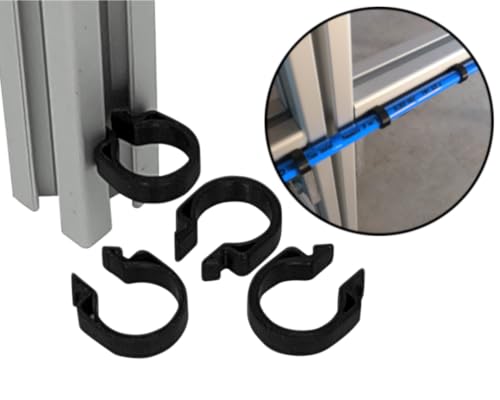 Clips zur Kabel Befestigung an Konstruktionsprofil Schnelle Befestingung mit Push-Click Funktion Schelle Halter Kabelclip für Aluprofile (B-Typ Nut 6, Innendurchmesser 12mm, Schwarz, 100, Anzahl) von Chicken Cooper