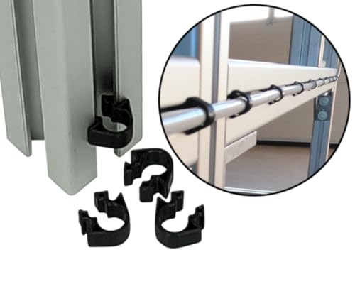 Clips zur Kabel Befestigung an Konstruktionsprofil Schnelle Befestingung mit Push-Click Funktion Schelle Halter Kabelclip für Aluprofile (B-Typ Nut 6, Innendurchmesser 7mm, Schwarz, 25, Anzahl) von Chicken Cooper