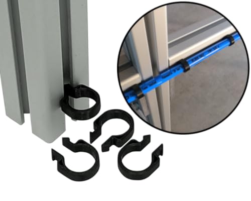 Clips zur Kabel Befestigung an Konstruktionsprofil Schnelle Befestingung mit Push-Click Funktion Schelle Halter Kabelclip für Aluprofile (I-Typ Nut 6, Innendurchmesser 12mm, Schwarz, 25, Anzahl) von Chicken Cooper