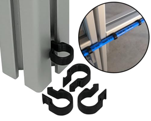 Clips zur Kabel Befestigung an Konstruktionsprofil Schnelle Befestingung mit Push-Click Funktion Schelle Halter Kabelclip für Aluprofile (I-Typ Nut 8, Innendurchmesser 12mm, Schwarz, 25, Anzahl) von Chicken Cooper