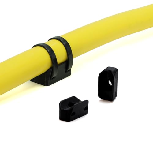 Kabelbinder Schraubsockel, Hochfest UV-Beständig für schnelle Montage auf Platten, Wänden oder Aluprofil, für verschiedene Kabel, Schläche, Leitungen geeignet (D10 S 24mm x 13mm, 16, Stück) von Chicken Cooper