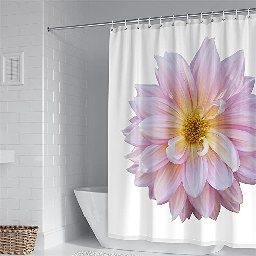 Chickw1 Duschvorhänge Anti Schimmel, 3D Blumen Blütenblatt Motiv Duschvorhang Wasserdicht Waschbar Bad Vorhang Polyester Badewanne Vorhang mit 12 Duschvorhangringe (Lotus Blume,200x200cm) von Chickwin-Shop