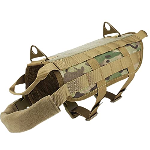 Chickw1 Hundegeschirr für Große Hunde, Brustgeschirr mit Tragegriff Anti Zug Sicherheitsgeschirr No-Pull Dog Harness Geschirr Verstellbar Hundeweste Atmungsaktiv (XL,CP-Tarnung) von Chickwin-Shop