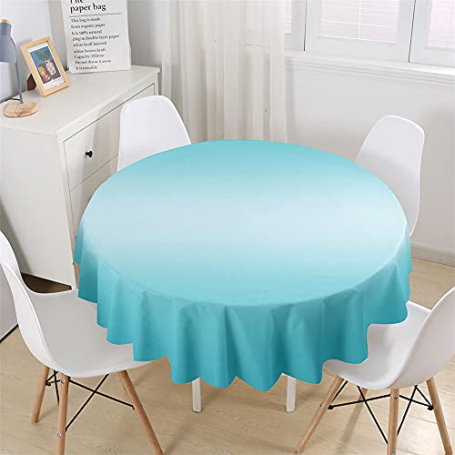 Chickw1 Wasserdicht Tischdecke Runde Abwaschbar, Modern Einfarbig Tischdecken,Tischtuch aus Polyester, Tischdekoration Benutzt für Küche, Esszimmer, Garten (Blau,120cm) von Chickwin-Shop