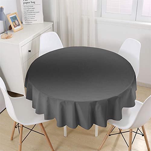 Chickw1 Wasserdicht Tischdecke Runde Abwaschbar, Modern Einfarbig Tischdecken,Tischtuch aus Polyester, Tischdekoration Benutzt für Küche, Esszimmer, Garten (Dunkelgrau,90cm) von Chickwin-Shop