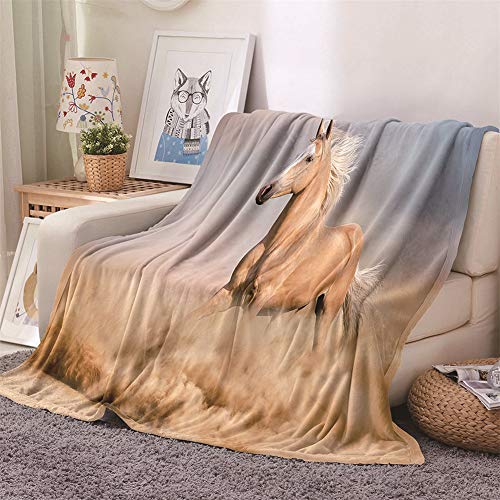 Chickwin Flanelldecke Kuscheldecke, 3D Tier Drucken Wohndecke Weiche Warm Decke Flauschige TV-Decke Mikrofaserdecke Sofadecke oder Bettüberwurf Tagesdecke (Braunes Pferd,130x150cm) von Chickwin-Shop