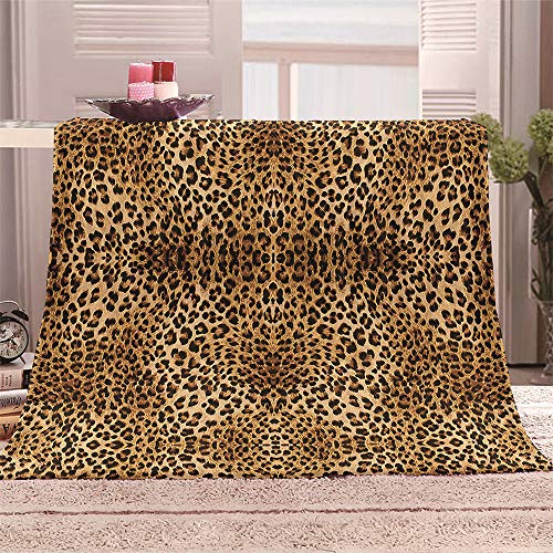 Chickwin Flanelldecke Kuscheldecke, Abstrakt Super Soft Weiche Wohndecke Warm Flauschige Decke TV-Decke Mikrofaserdecke Sofadecke oder Bettüberwurf Tagesdecke- Pflegeleicht (Leopard,180x240cm) von Chickwin-Shop