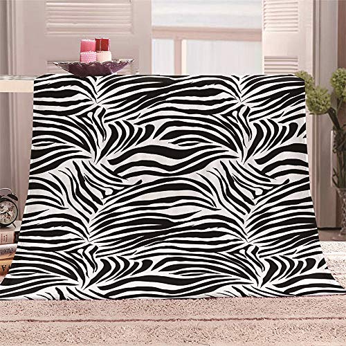 Chickwin Flanelldecke Kuscheldecke, Abstrakt Super Soft Weiche Wohndecke Warm Flauschige Decke TV-Decke Mikrofaserdecke Sofadecke oder Bettüberwurf Tagesdecke- Pflegeleicht (Zebra,100x150cm) von Chickwin-Shop