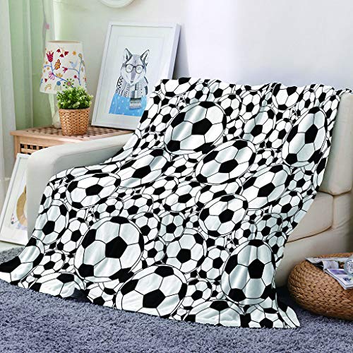 Chickwin Flanelldecke Kuscheldecke, Fußball Super Soft Weiche Wohndecke Warm Flauschige Decke TV-Decke Mikrofaserdecke Sofadecke oder Bettüberwurf Tagesdecke (Geometrie,150x180cm) von Chickwin-Shop