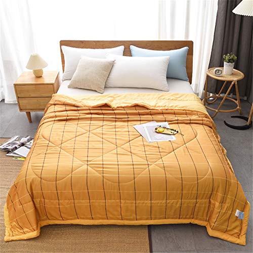 Chickwin Plaid Tagesdecke Bettüberwurf Gesteppt, Mikrofaser Tagesdecke Schlafzimmer Steppdecke Decke Überwurf Wohnzimmer Sofaüberwurf für Einzelbett Doppelbett (150x200cm,Orange Gelb) von Chickwin-Shop