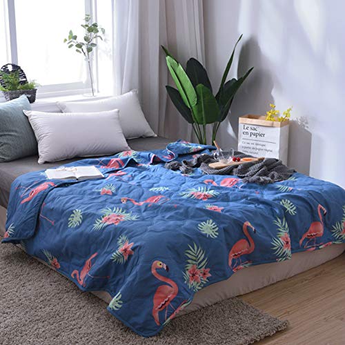 Chickwin Schön Blatt Tagesdecke Bettüberwurf Gesteppt, Mikrofaser Tagesdecke Schlafzimmer Steppdecke Decke Überwurf Wohnzimmer Sofaüberwurf für Einzelbett Doppelbett (Flamingo,200x230cm) von Chickwin-Shop