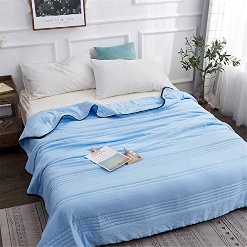 Chickwin Tagesdecke Bettüberwurf Gesteppt, Mikrofaser Tagesdecke Schlafzimmer Steppdecke Decke Überwurf Wohnzimmer Sofaüberwurf für Einzelbett Doppelbett (Blau,150x200cm) von Chickwin-Shop