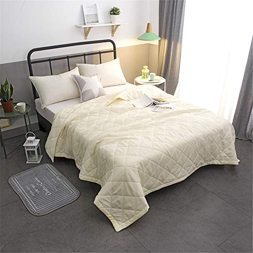 Chickwin Tagesdecke für Einzelbett Mädchen Teenager Tagesdecke Steppdecke Sofaüberwurf Wattiert und Gesteppt Bettüberwurf Kuscheldecke Decke Überwurf Überdecke (Beige,180x200cm) von Chickwin -Shop