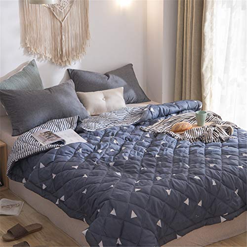 Chickwin Tagesdecke für Einzelbett Mädchen Teenager Tagesdecke Steppdecke Sofaüberwurf Wattiert und Gesteppt Bettüberwurf Kuscheldecke Decke Überwurf Überdecke (Graues Dreieck,180x200cm) von Chickwin -Shop