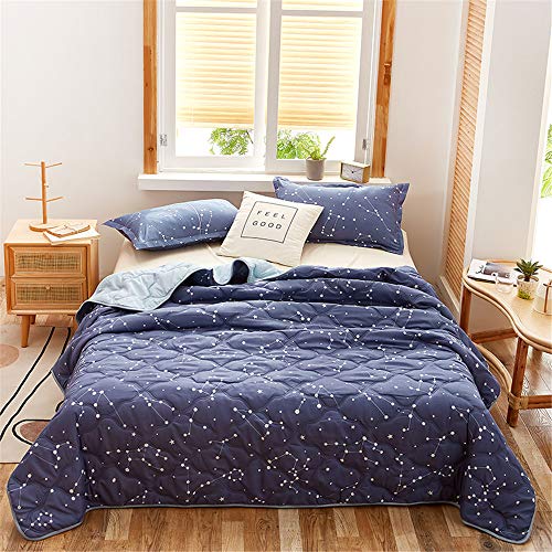 Chickwin Tagesdecke für Einzelbett Mädchen Teenager Tagesdecke Steppdecke Sofaüberwurf Wattiert und Gesteppt Bettüberwurf Kuscheldecke Decke Überwurf Überdecke (Konstellation,100x150cm) von Chickwin-Shop