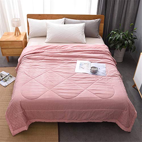 Chickwin Tagesdecke für Einzelbett Mädchen Teenager Tagesdecke Steppdecke Sofaüberwurf Wattiert und Gesteppt Bettüberwurf Kuscheldecke Decke Überwurf Überdecke (Rosa Plaid,150x200cm) von Chickwin-Shop