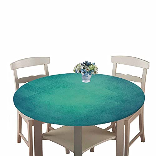 Chickwin Tischdecke Runde Wasserdicht Abwaschbar Mehrfarbig/Einfarbig Tischschoner Elastische Kante, Tischtuch aus Polyester für Küche, Esszimmer, Garten, Balkon (grün,180cm) von Chickwin-Shop