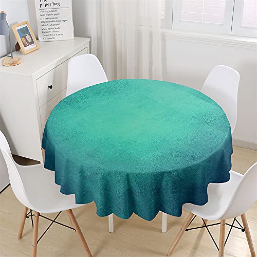 Chickwin Wasserdicht Tischdecke Runde Abwaschbar, Modern Einfarbig Tischdecken,Tischtuch aus Polyester, Tischdekoration Benutzt für Küche, Esszimmer, Garten (Türkis,120cm) von Chickwin-Shop