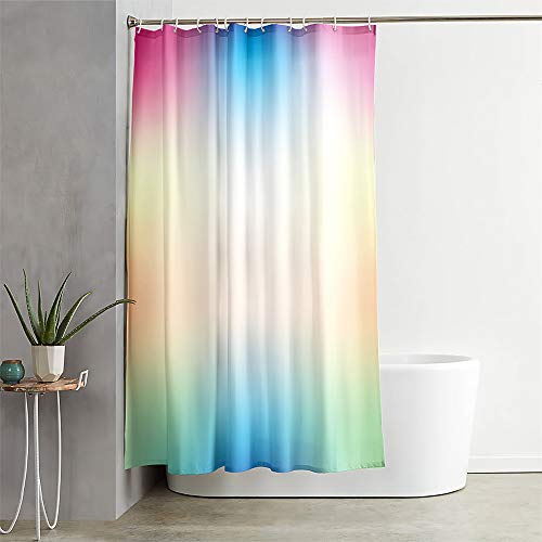 Duschvorhang Wasserdicht, Chickwin 3D Gradient Polyester Anti-Schimmel Waschbar Antischimmel Badewanne Shower Curtain mit 12 Ringes- für Badezimmer Vorhänge Decor (Weiß,150x180cm) von Chickwin-Shop